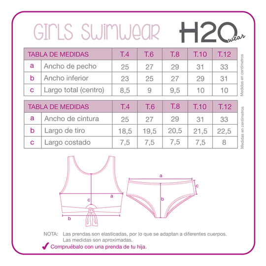 Traje de Baño Niña Bikini UV30+ Tornasol H2O Wear
