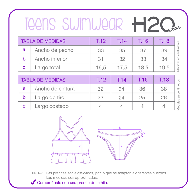 Traje de Baño Niña Teens Tankini UV30+ Vuelos H2O Wear