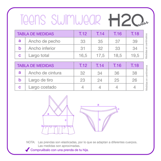 Traje de Baño Niña Teens Tankini UV30+ Vuelos H2O Wear