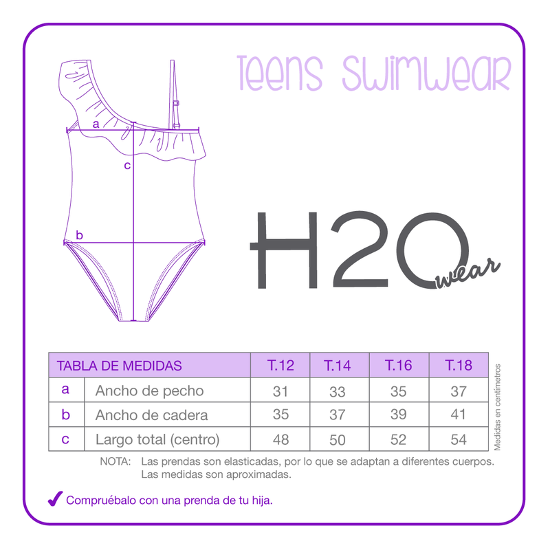 Traje de Baño Niña Teens Cut Out UV30+ H2O Wear Negro