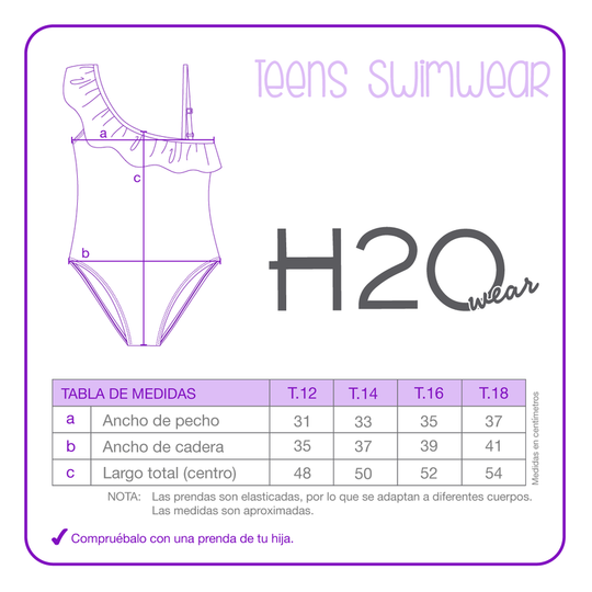 Traje de Baño Niña Teens Cut Out UV30+ H2O Wear Negro