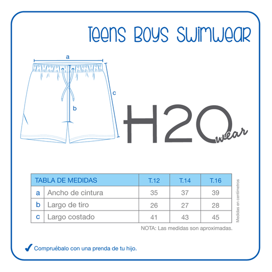 Traje de Baño Niño Teens Short Est. Tropico H2O Wear