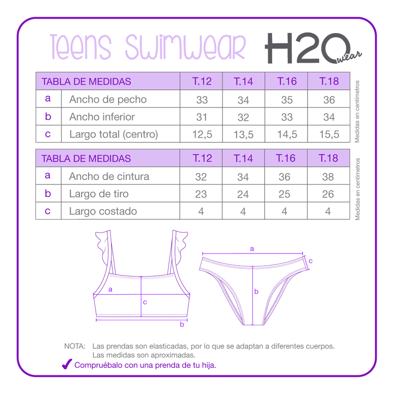 Traje de Baño Niña Teens Bikini UV30+ Vuelos H2O Wear