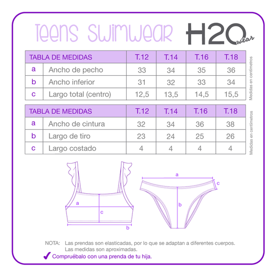 Traje de Baño Niña Teens Bikini UV30+ Vuelos H2O Wear