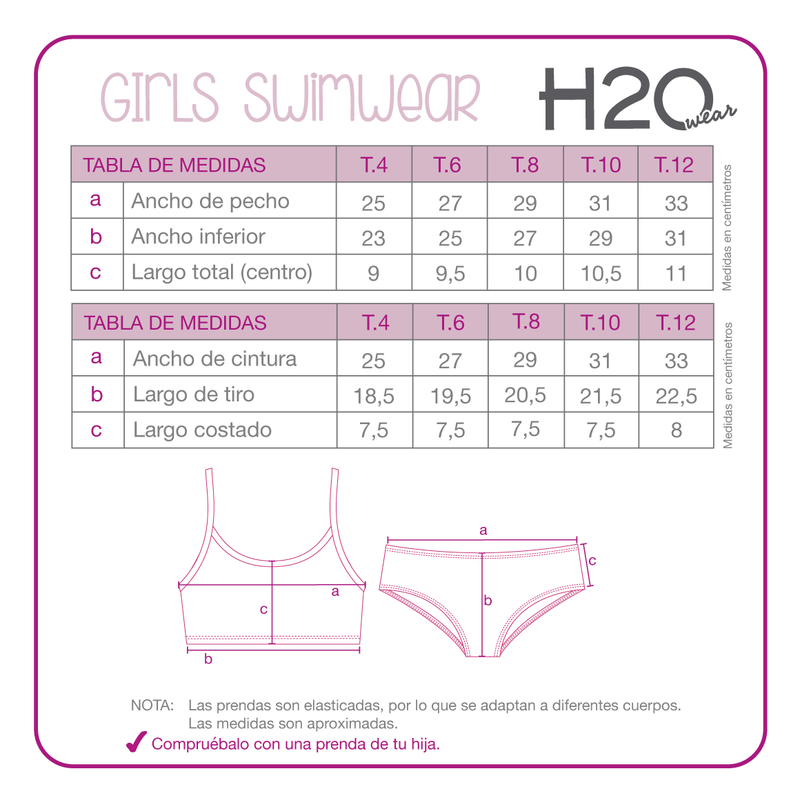 Traje de Baño Niña Bikini UV30+ Vuelos H2O Wear