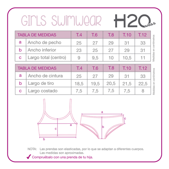 Traje de Baño Niña Bikini UV30+ Vuelos H2O Wear