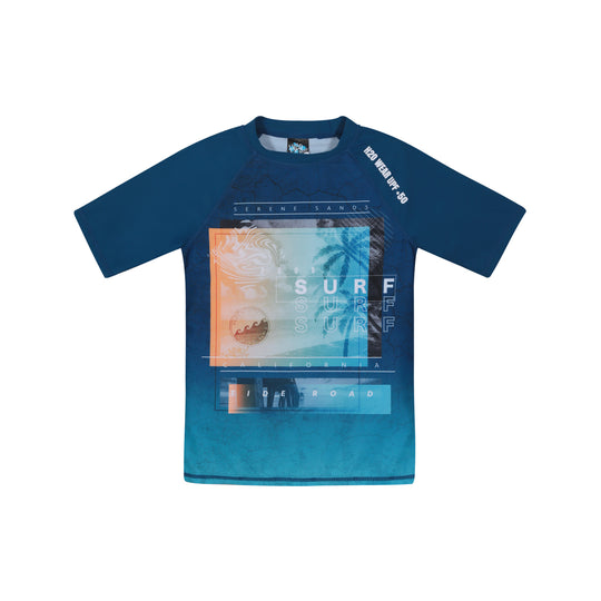 Traje de Baño Niño Polera UV50  M/Corta H2O Wear Azul