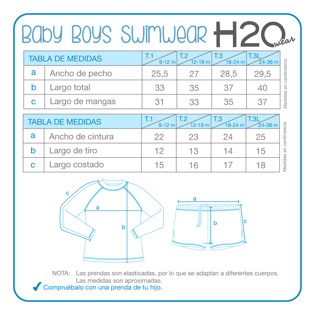 Traje de Baño Bebe Niño Set UV50 M/Larga  Rey Leon Disney