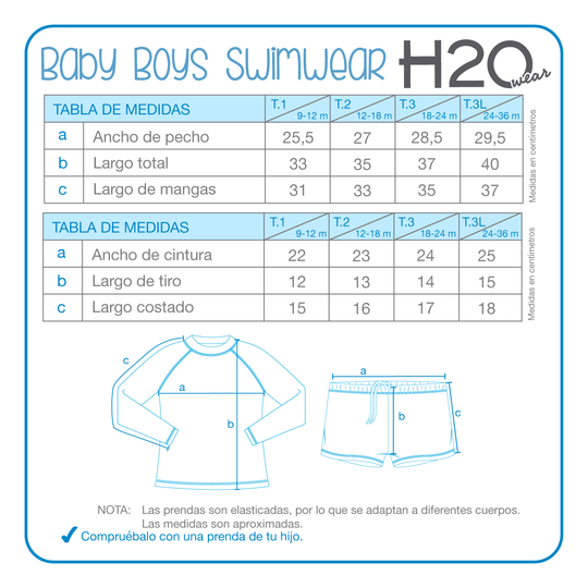 Traje de Baño Bebe Niño Set UV50 M/Larga  Rey Leon Disney