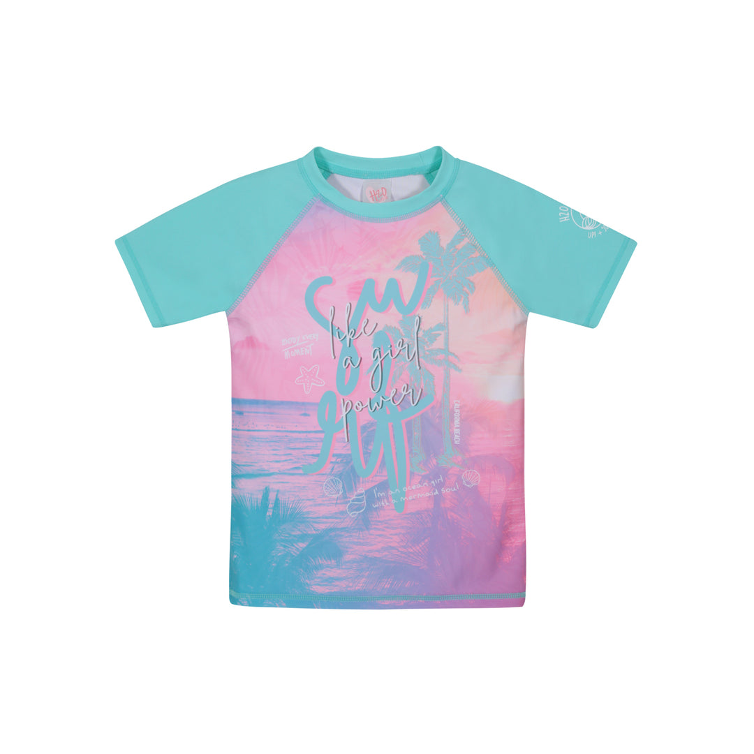 Traje de Baño Niña Polera UV50 M/Corta H2O Wear Calipso
