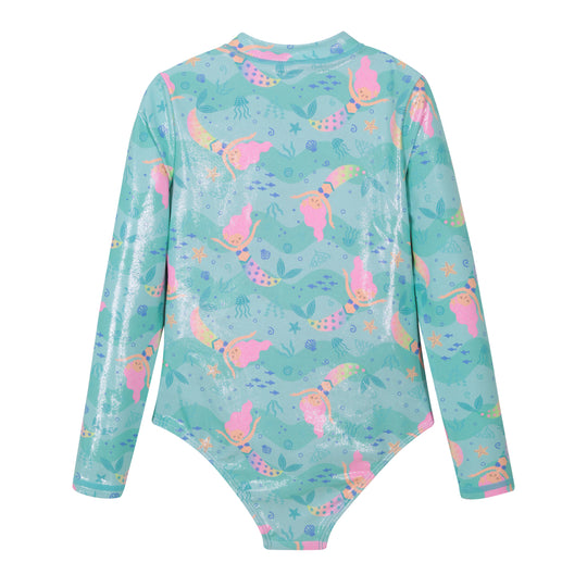 Traje de Baño Niña M/Larga UV50 H2O Wear Turquesa