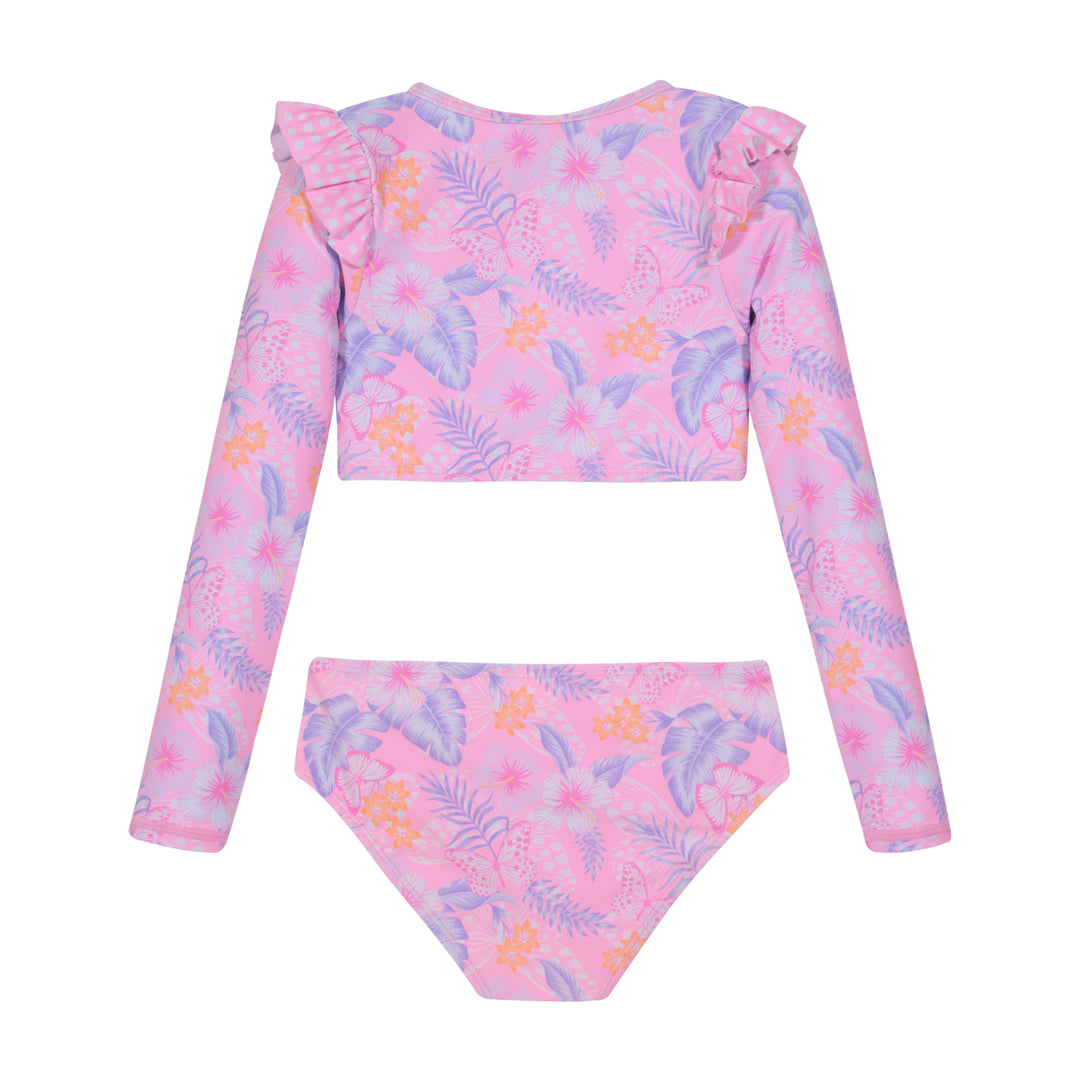 Traje de Baño Niña Tankini Crop Top UV50 H2O Wear Rosado