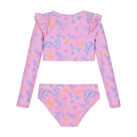 Traje de Baño Niña Tankini Crop Top UV50 H2O Wear Rosado