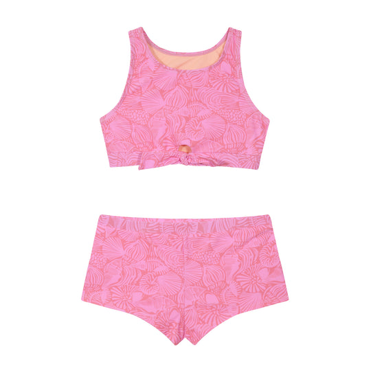 Traje de Baño NiñaTeens Tankini UV50 Crop Top H2O Wear Rosa