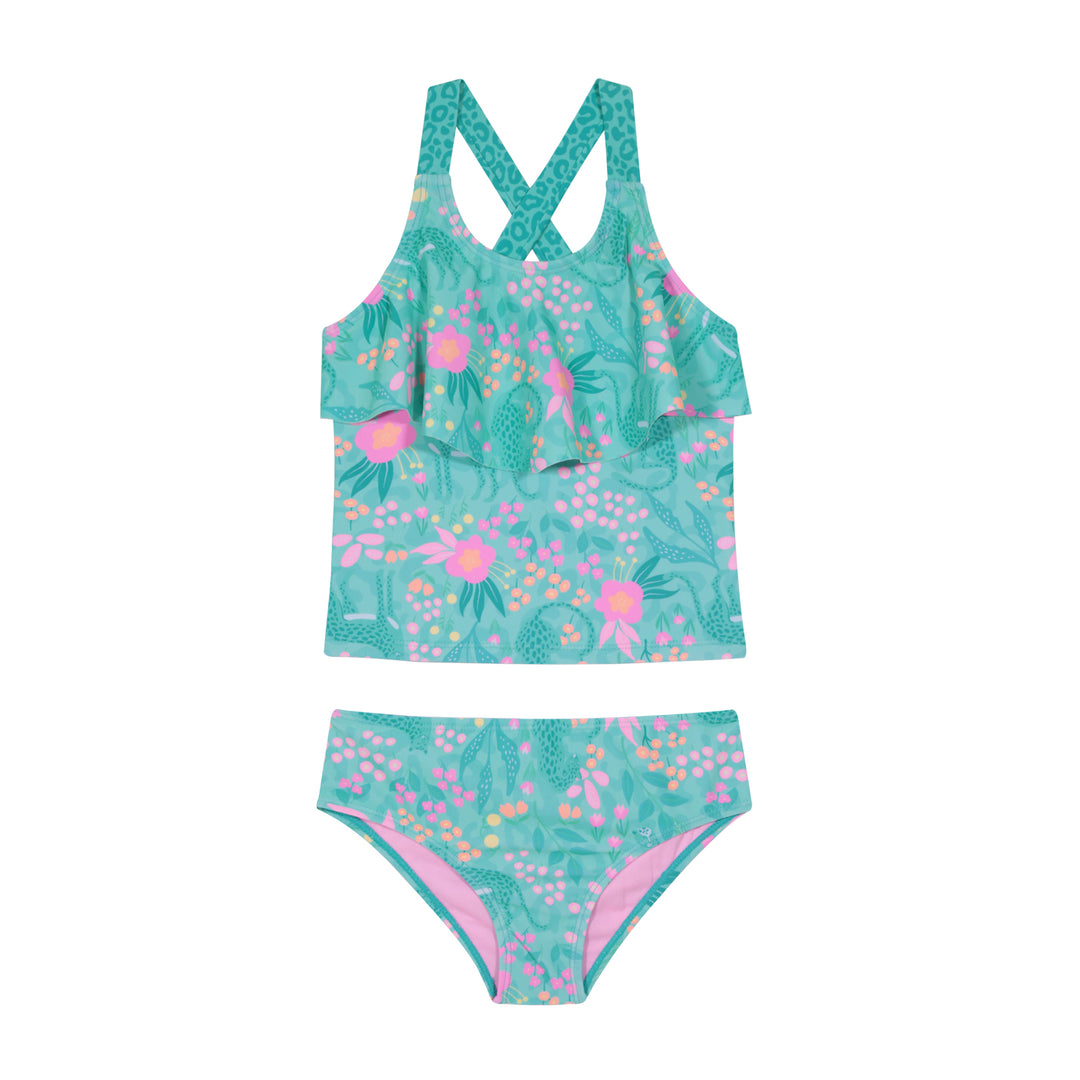 Traje de Baño Niña Tankini Vuelo UV50 H2O Wear Turquesa