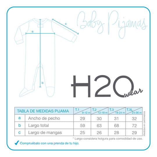 Bebe Pijama Space Explore 1Pz H2O Wear Azul Polar
