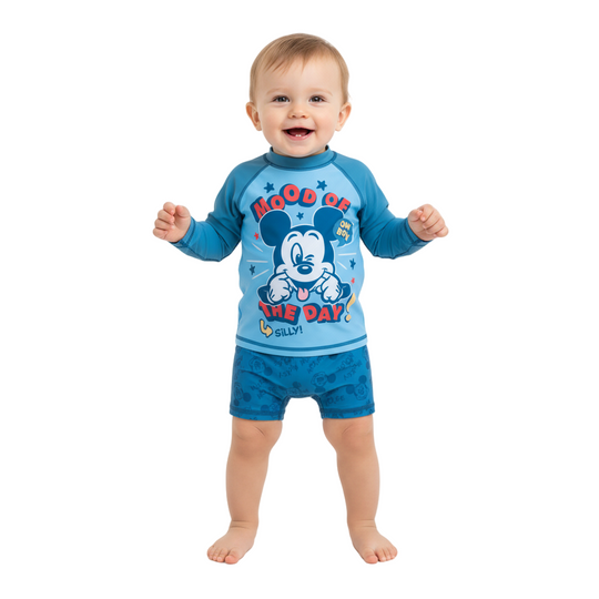 Traje de Baño Bebe Niño Set UV50 M/Larga Mickey Disney