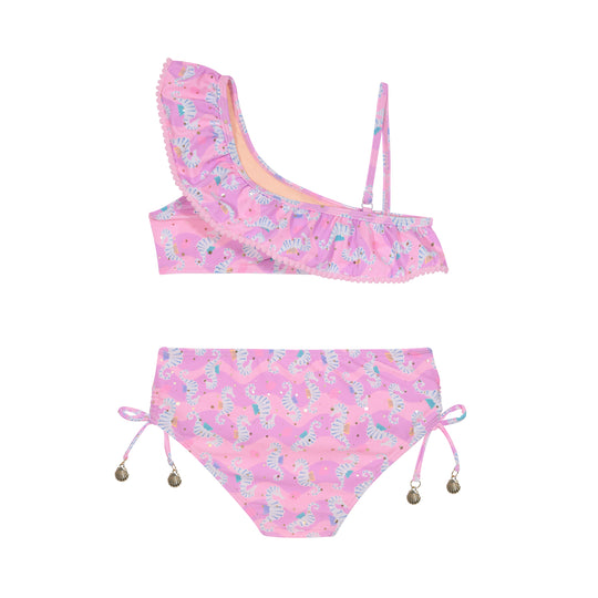 Traje de Baño Niña Bikini 1 Hombro UV50 H2O Wear Rosado