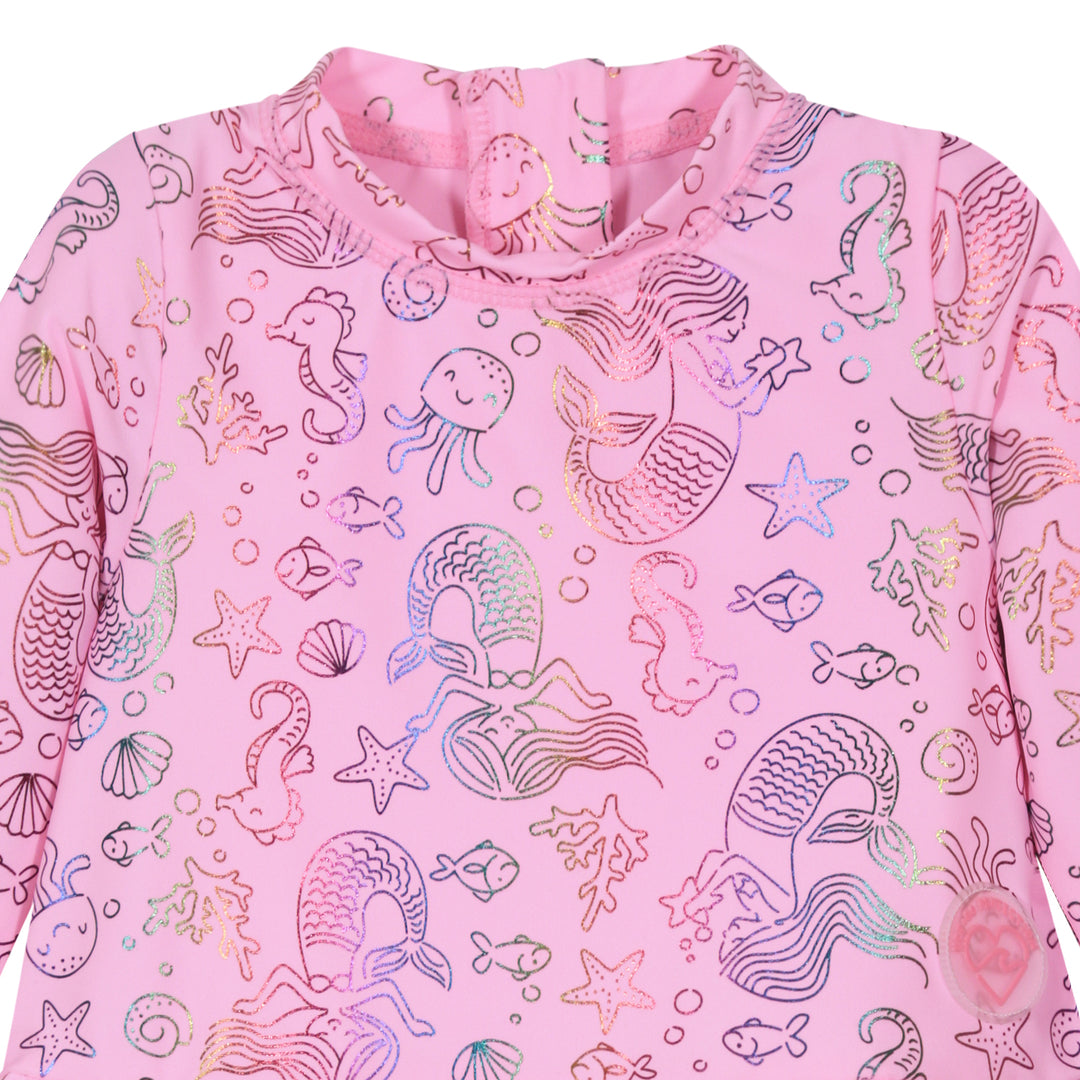 Traje de Baño Bebe Niña Set UV50 M/Larga H2O Wear Rosado