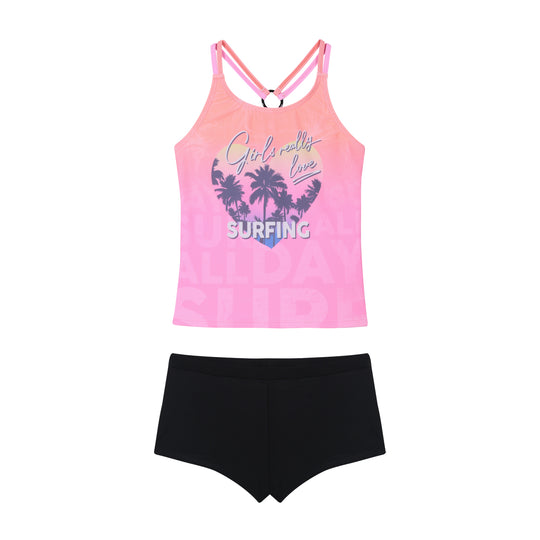 Traje de Baño Niña Teens Tankini UV50 Hot Pant H2O Wear Rosa