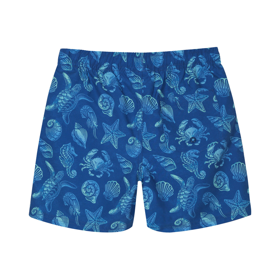 Traje de Baño Niño Short Estampado H2O Wear Azul Marino
