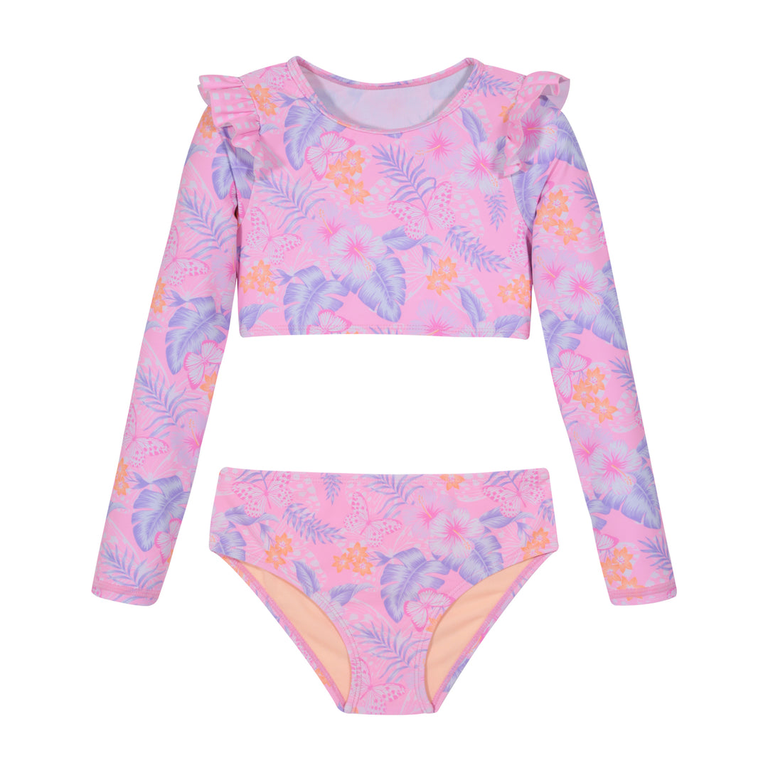 Traje de Baño Niña Tankini Crop Top UV50 H2O Wear Rosado