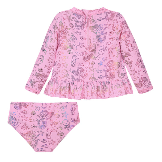 Traje de Baño Bebe Niña Set UV50 M/Larga H2O Wear Rosado