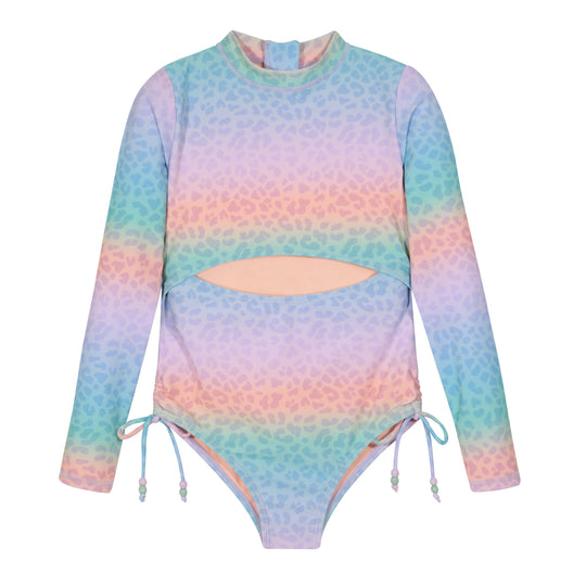 Traje de Baño Niña M/Larga Cut Out UV50 H2O Wear Multicolor