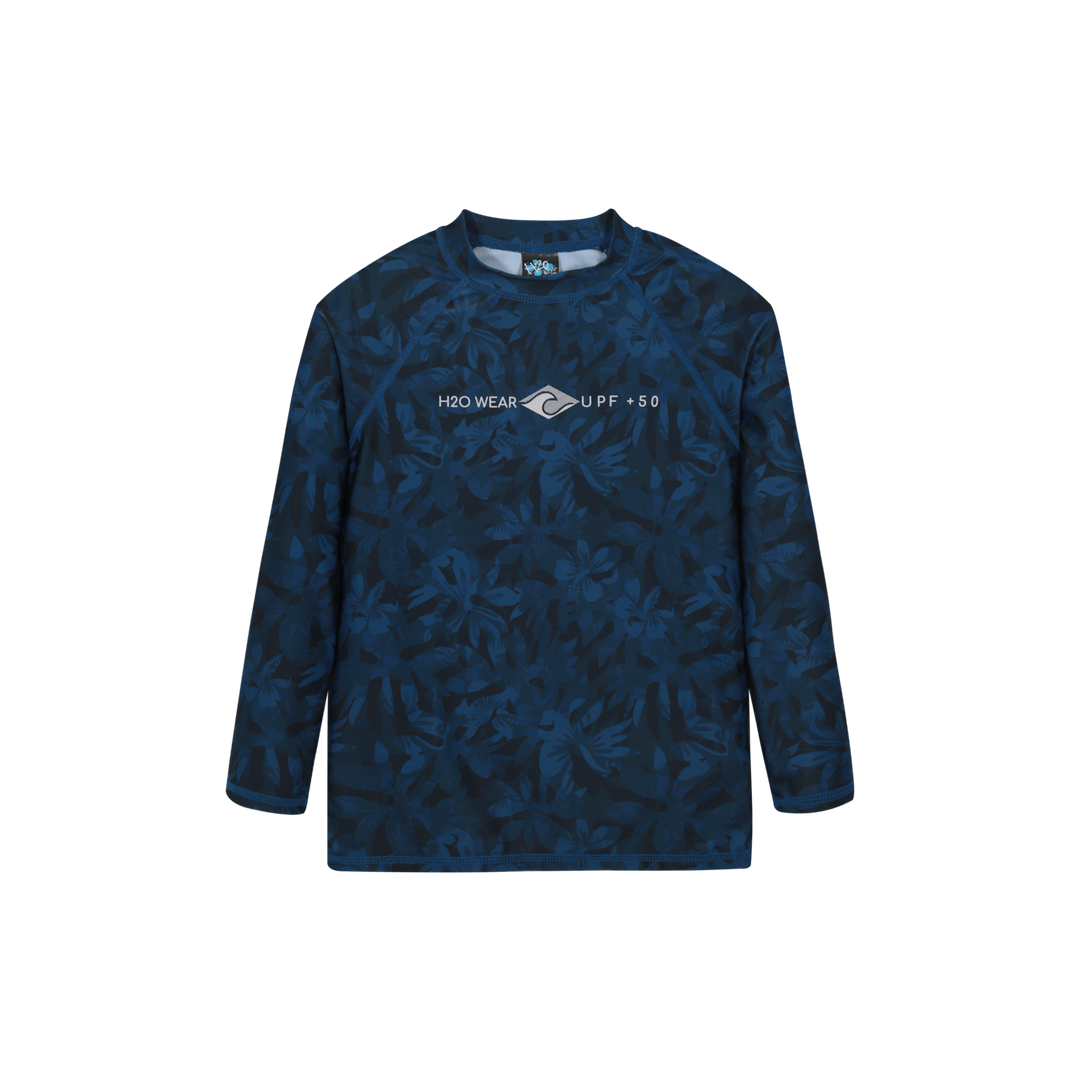 Traje de Baño Niño Polera UV50 M/Larga  H2O Wear Azul