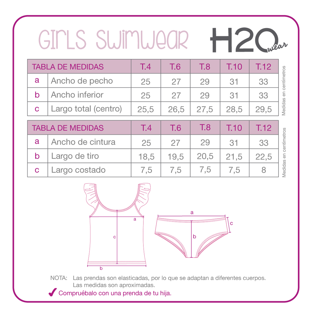 Traje de Baño Niña Tankini Vuelo UV50 H2O Wear Turquesa