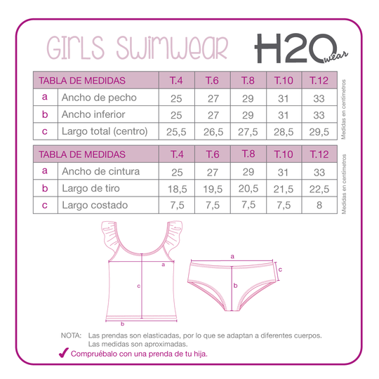 Traje de Baño Niña Tankini Vuelo UV50 H2O Wear Turquesa