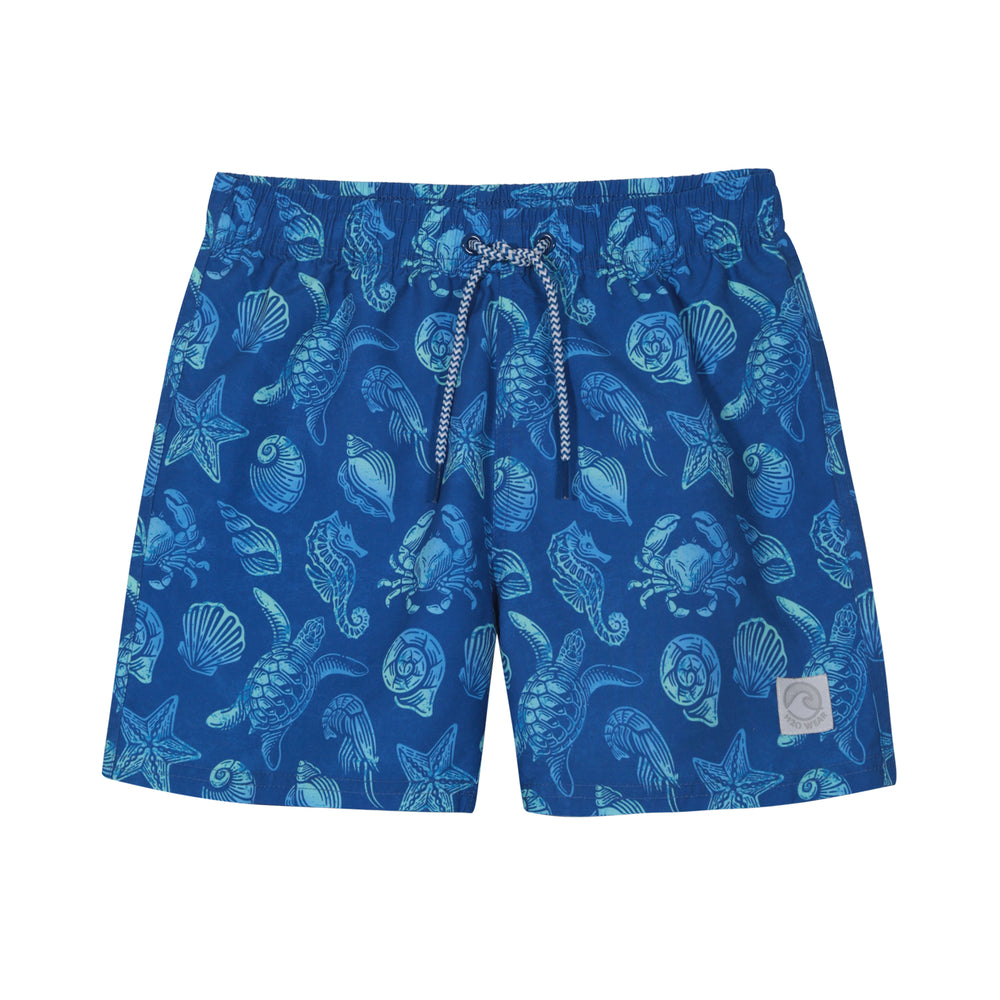 Traje de Baño Niño Short Estampado H2O Wear Azul Marino