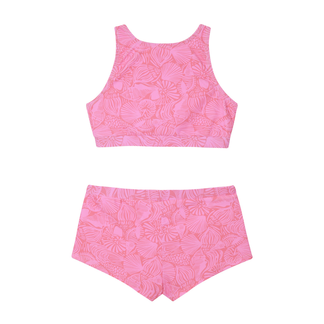 Traje de Baño NiñaTeens Tankini UV50 Crop Top H2O Wear Rosa