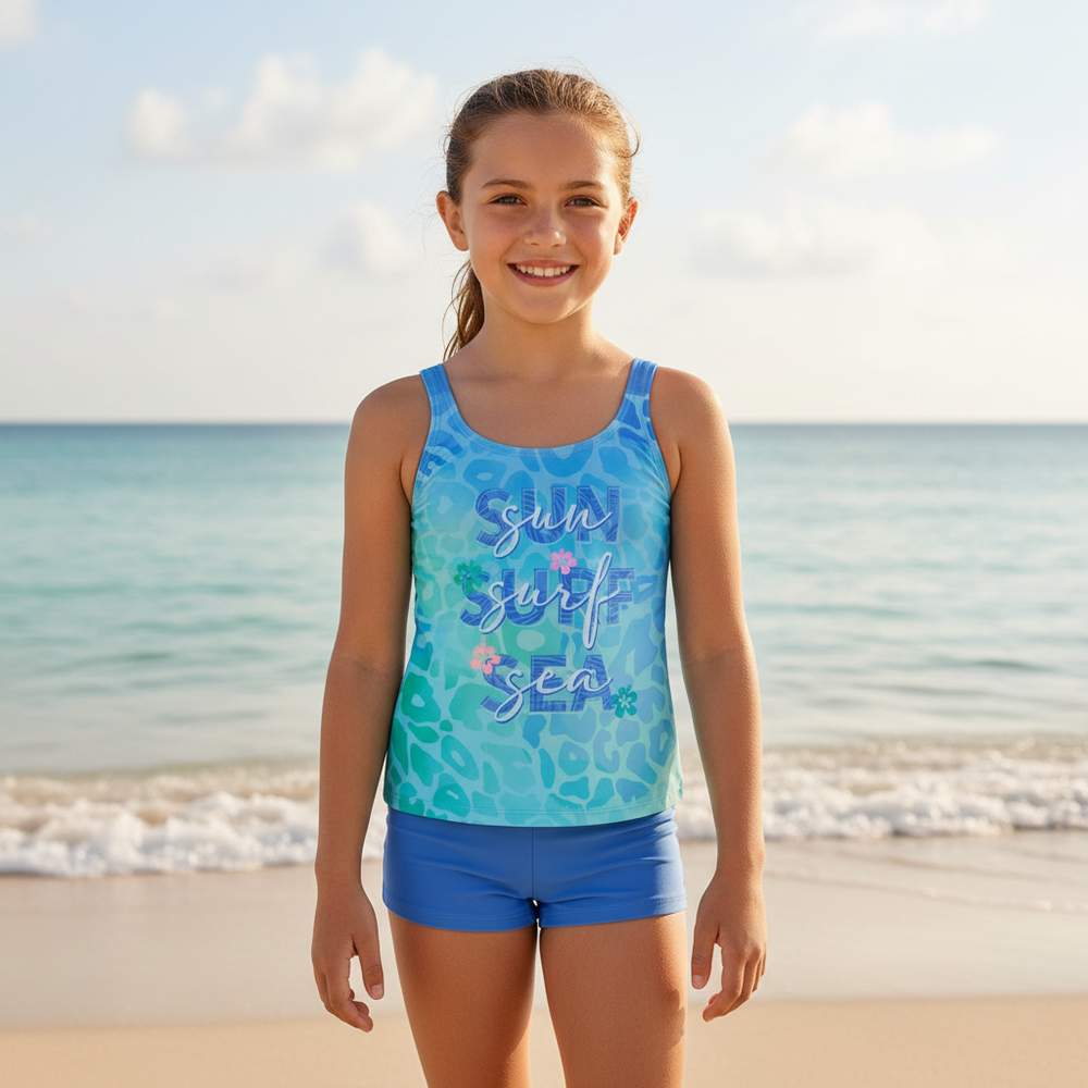 Traje de Baño Niña Teens Tankini UV50 H2O Wear Azul