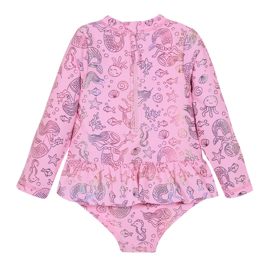 Traje de baño Bebe Niña V50 M/Larga Vuelo Cintura H2O Wear