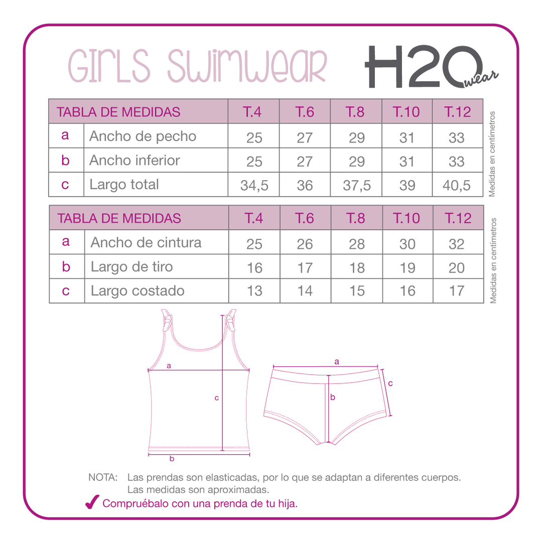 Traje de Baño Niña Tankini UV50 H2o Wear Lila