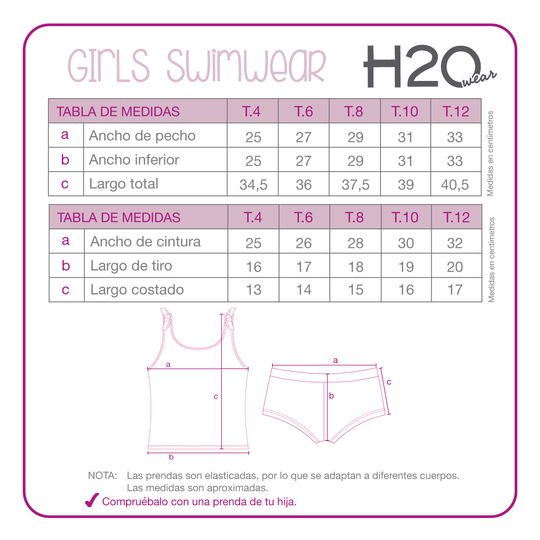 Traje de Baño Niña Tankini UV50 H2o Wear Lila