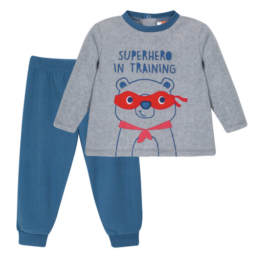 Bebe Pijama Superhero 2Pz H2O Wear Gris Polar