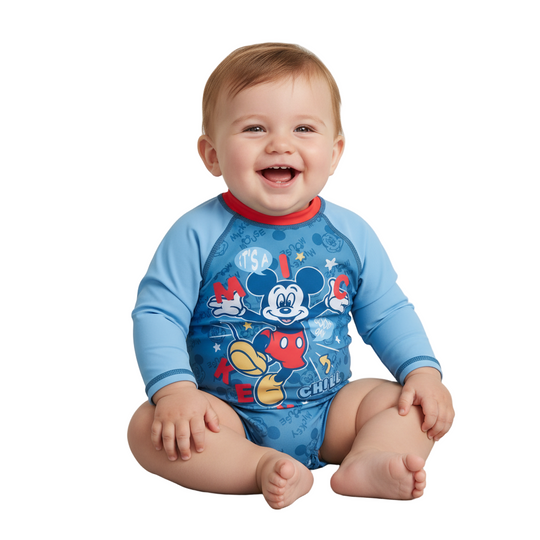 Traje de Baño Bebe Niño Body UV50 Manga Larga Mickey Disney