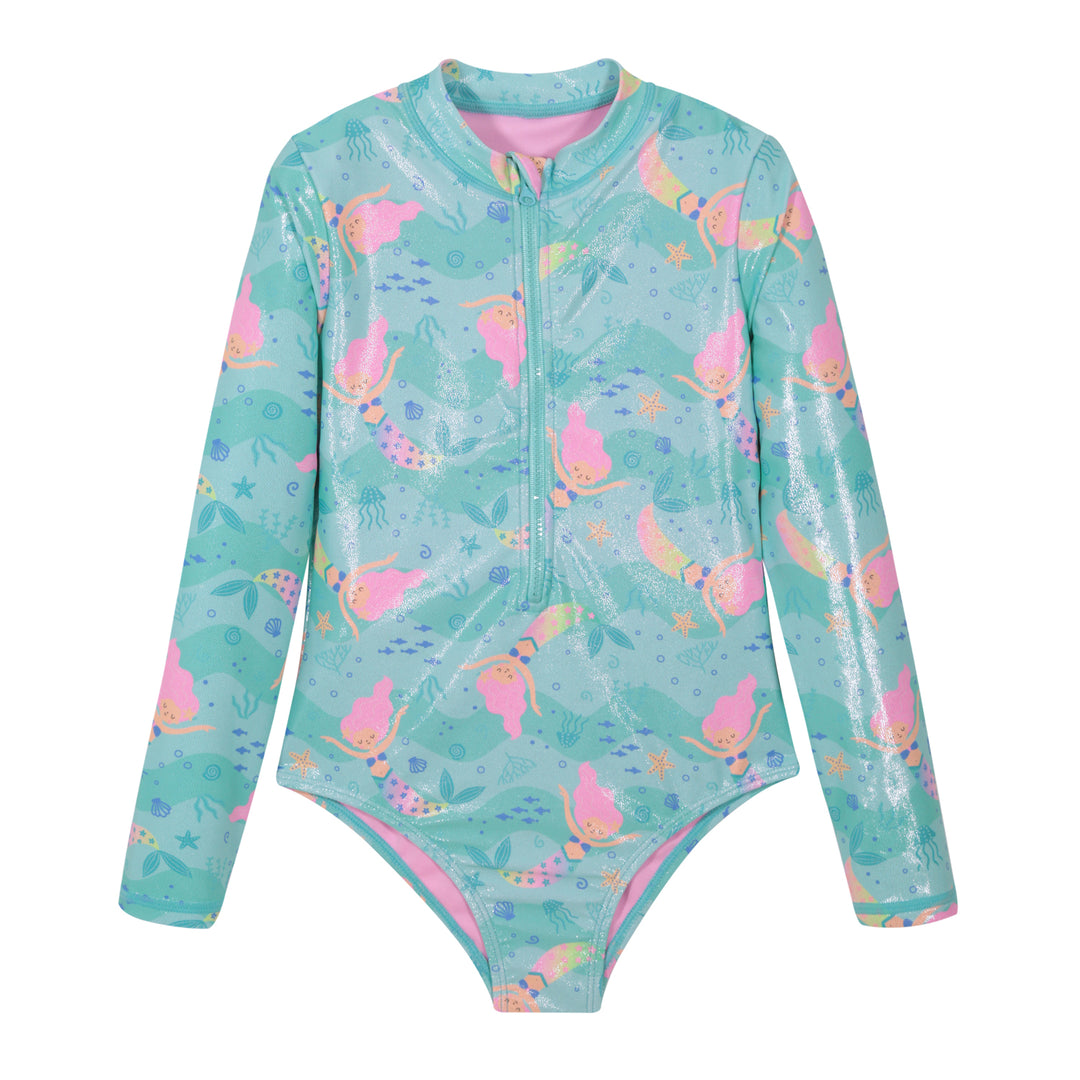 Traje de Baño Niña M/Larga UV50 H2O Wear Turquesa