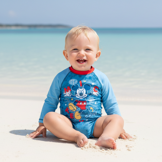 Traje de Baño Bebe Niño Body UV50 Manga Larga Mickey Disney