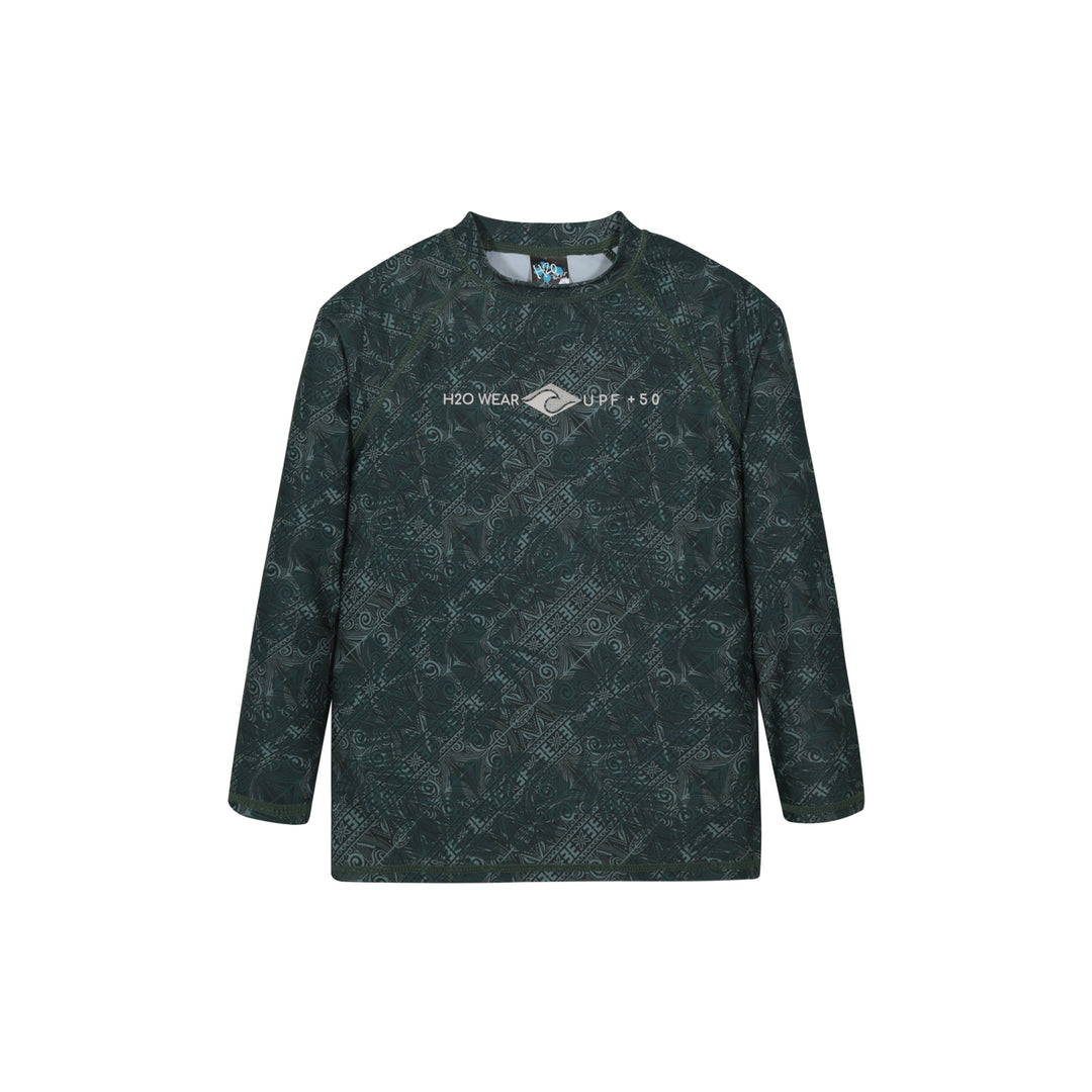 Traje de Baño Niño Polera UV50  M/Larga  H2O Wear Verde