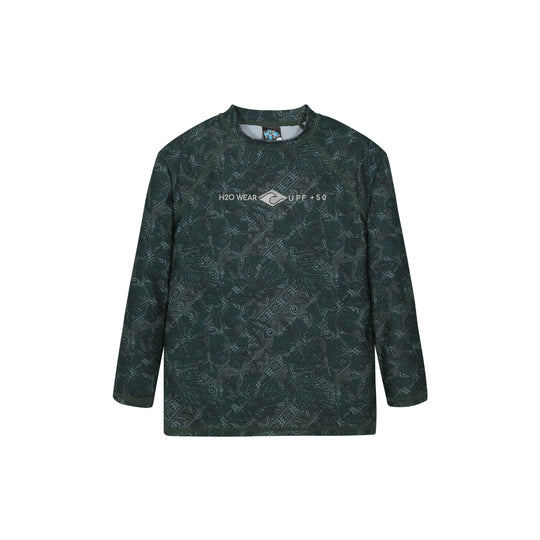 Traje de Baño Niño Polera UV50  M/Larga  H2O Wear Verde