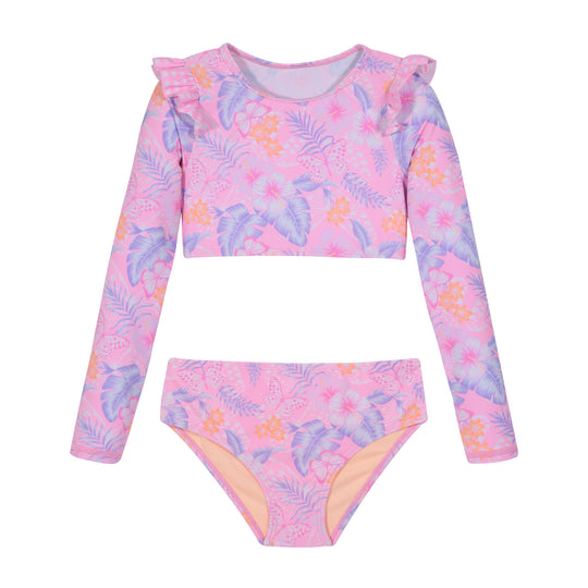 Traje de Baño Niña Tankini Crop Top UV50 H2O Wear Rosado