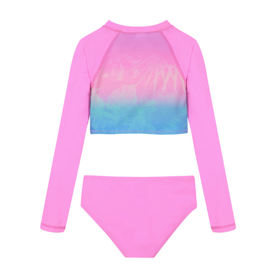 Traje de Baño Niña Tankini Crop Top UV50 H2O Wear Fucsia