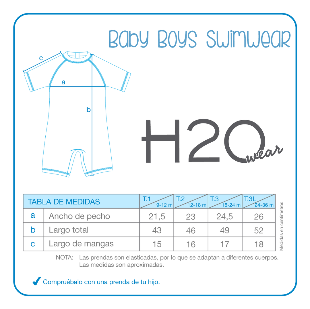 Traje de Baño Bebe Niño Body UV50 H2O Wear Calipso