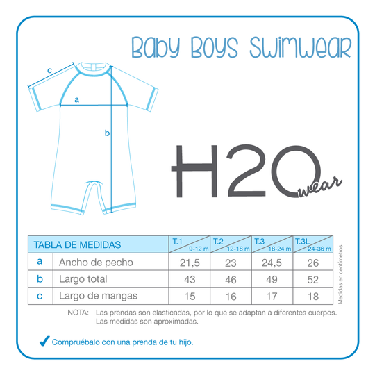 Traje de Baño Bebe Niño Body UV50 H2O Wear Calipso