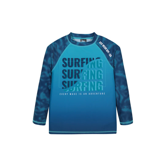 Traje de Baño Niño Polera UV50 M/Larga H2O Wear  Azul