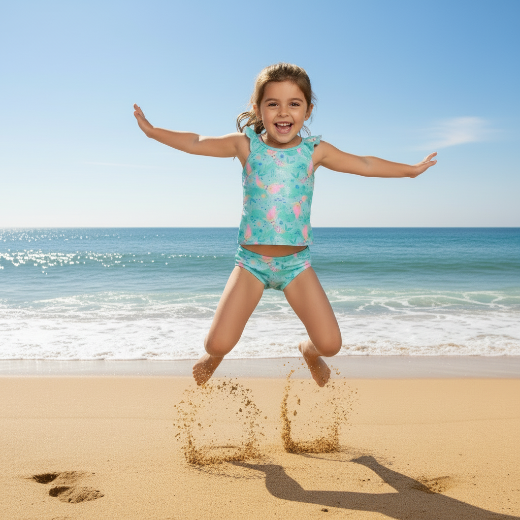 Traje de Baño Niña Tankini UV50 H2O Wear Turquesa