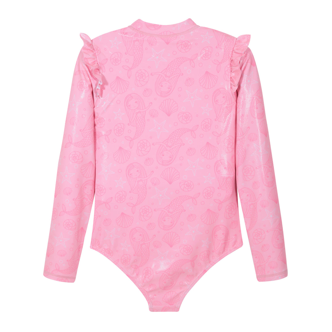 Traje de Baño Niña Manga Larga UV50 H2O Wear Rosado